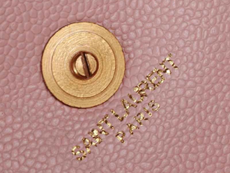 Ysl  Medium Monogramme Satchel  Pink Grain  Poudre Textured Matelasse Leather 9