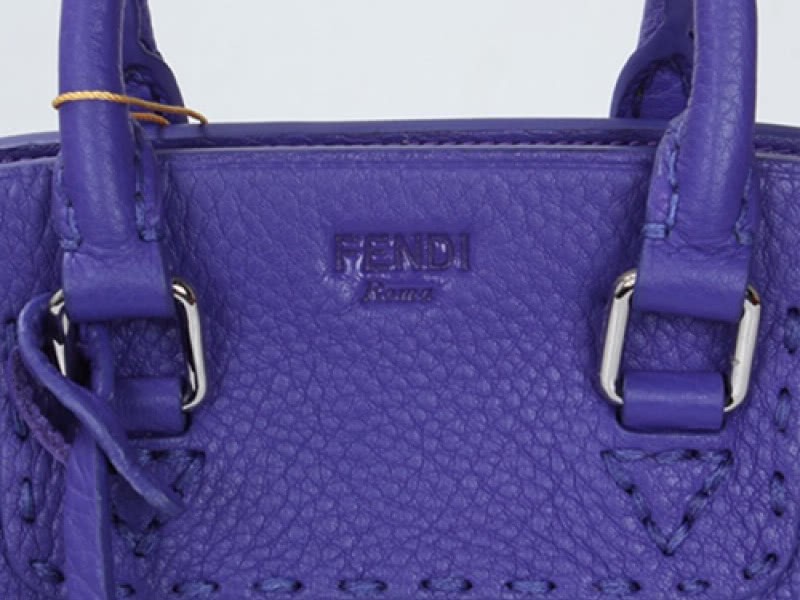 Fendi Original Leather Mini Selleria Adele Satchel Violet 5