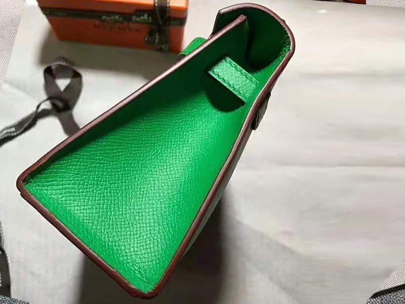 Hermes Epsom Mini Kelly Pochette Gold Hardware Green 6