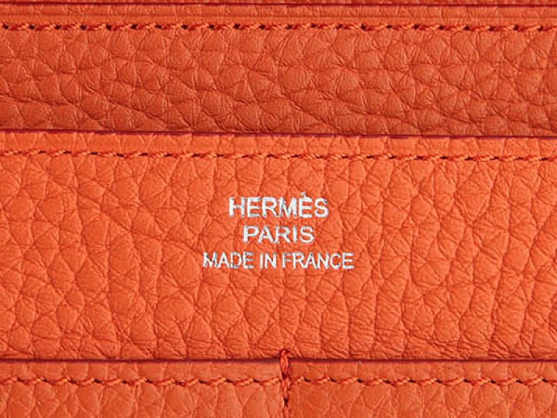 Hermes Dogon Togo Original Leather Combined Wallet Orange 5