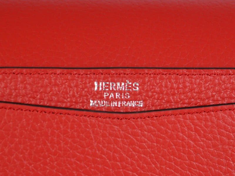 Hermes Pilot Envelope Clutch Red With Silver Hardware 11