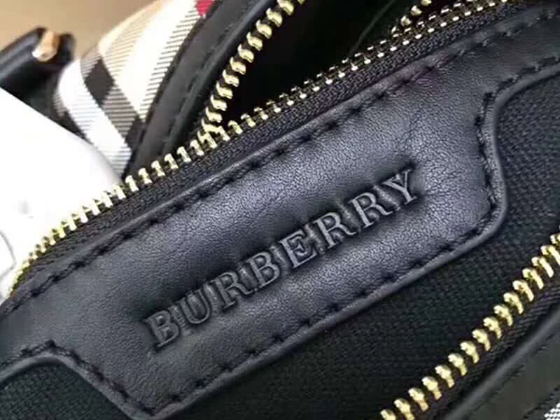 Burberry Boston Bag In Vintage Check And Leather Black 7