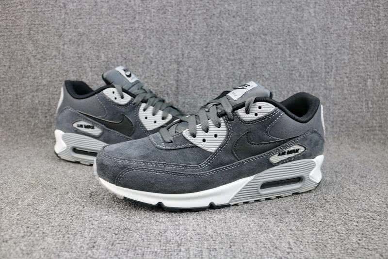 Nike Air Max 90 Leather Grey Black Shoes Men 2