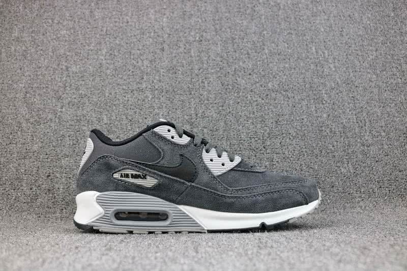 Nike Air Max 90 Leather Grey Black Shoes Men 6