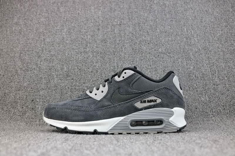 Nike Air Max 90 Leather Grey Black Shoes Men 7