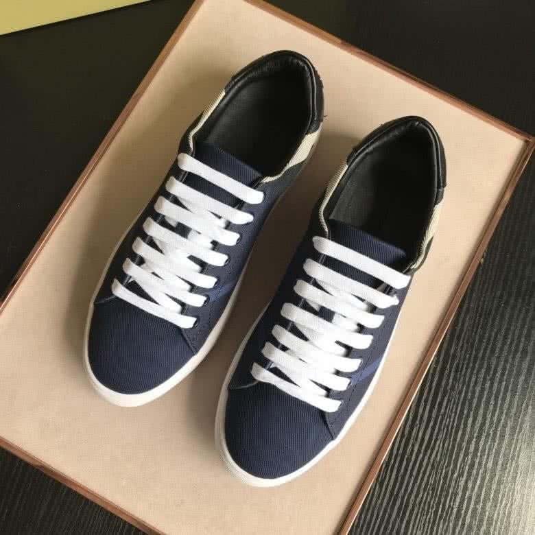Burberry Fashion Comfortable Sneakers Cowhide Deep Blue Men 1