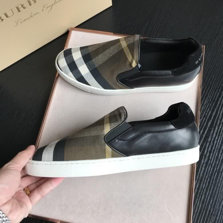 Burberry Fashion Comfortable Sneakers Cowhide Green And White Men 7