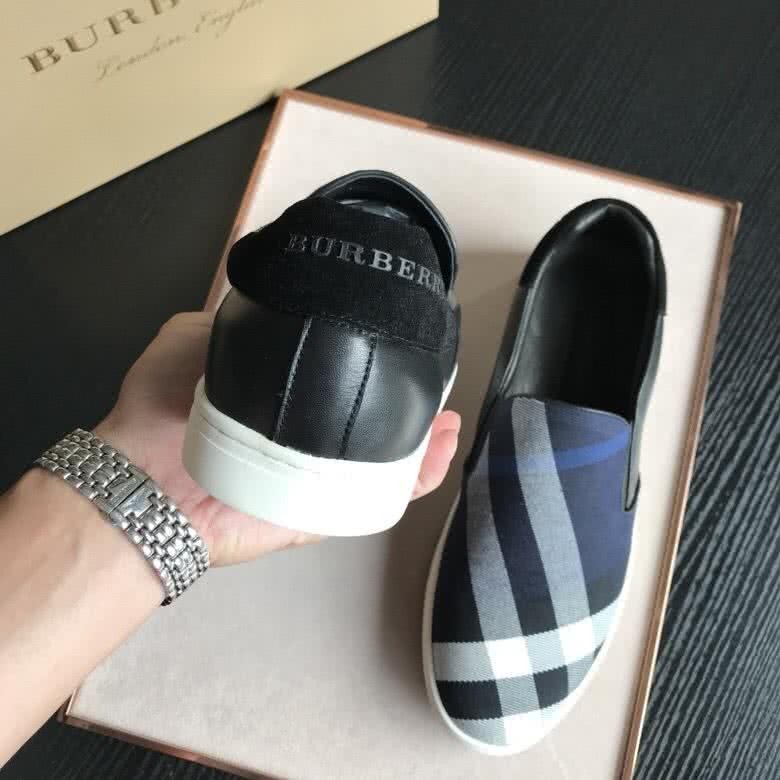 Burberry Fashion Comfortable Sneakers Cowhide Blue And White Men 8