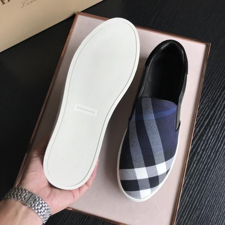 Burberry Fashion Comfortable Sneakers Cowhide Blue And White Men 9