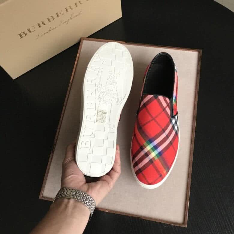 Burberry Fashion Comfortable Sneakers Cowhide Red And White Men 9