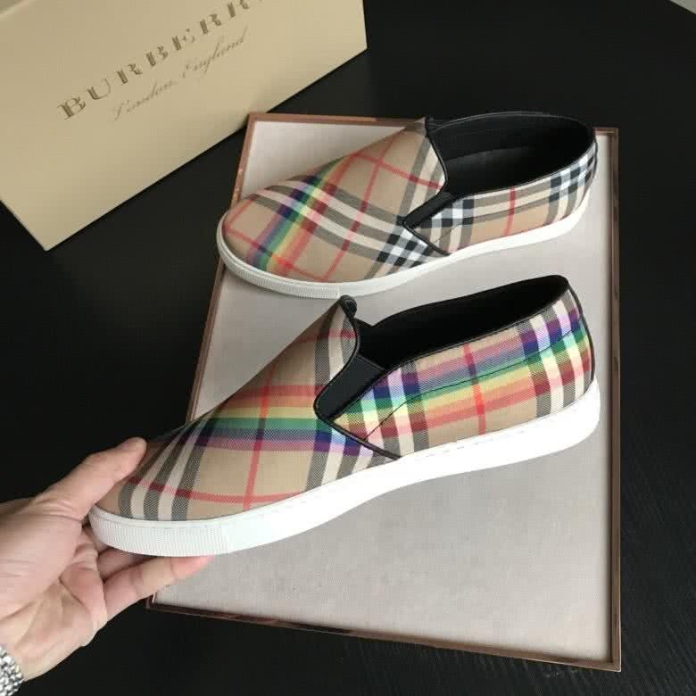 Burberry Fashion Comfortable Sneakers Cowhide Yellow And White Men 7