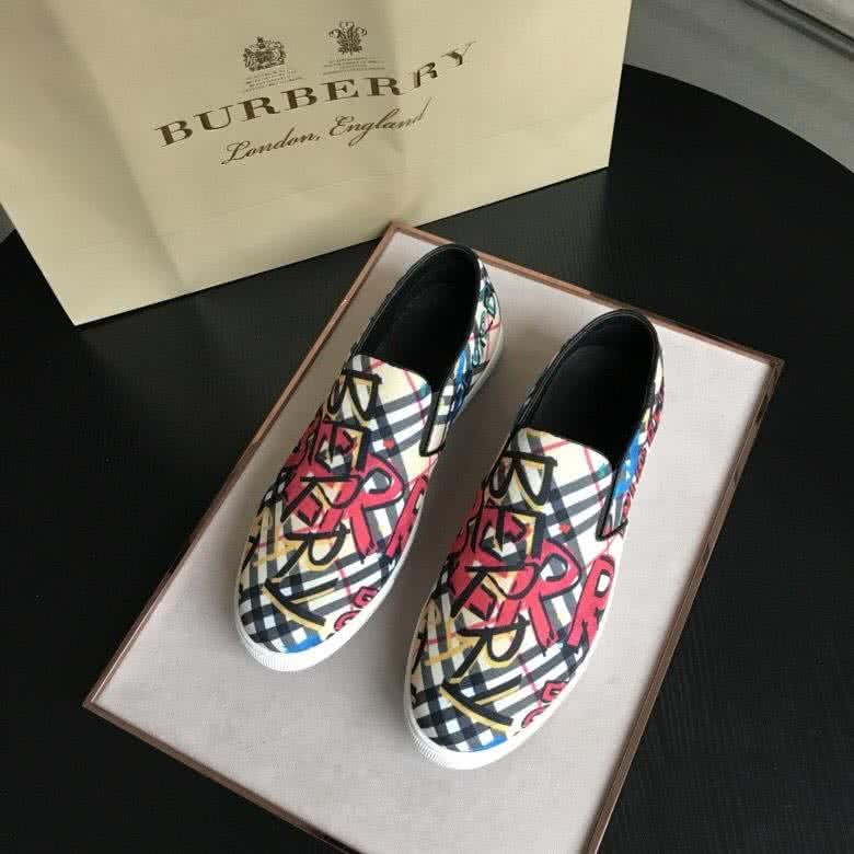 Burberry Fashion Comfortable Sneakers Cowhide Yellow And Red Men 1