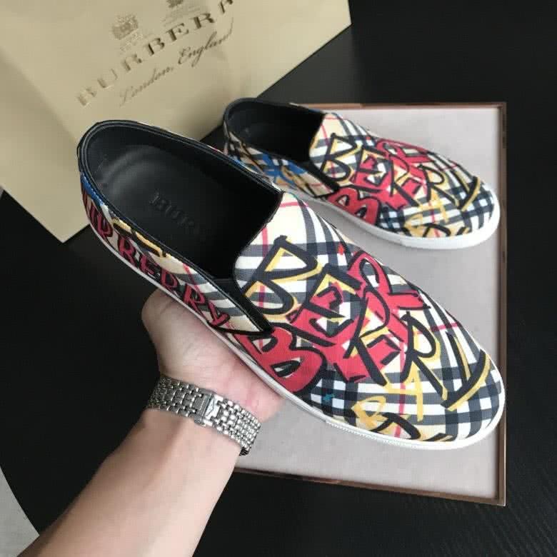Burberry Fashion Comfortable Sneakers Cowhide Yellow And Red Men 5