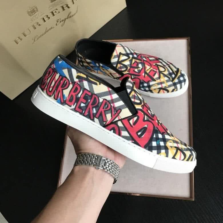 Burberry Fashion Comfortable Sneakers Cowhide Yellow And Red Men 6