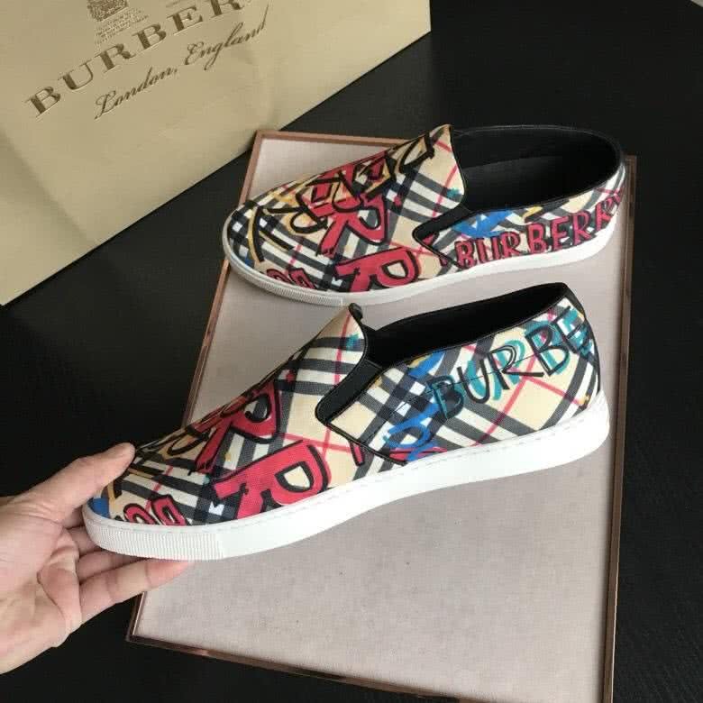 Burberry Fashion Comfortable Sneakers Cowhide Yellow And Red Men 7