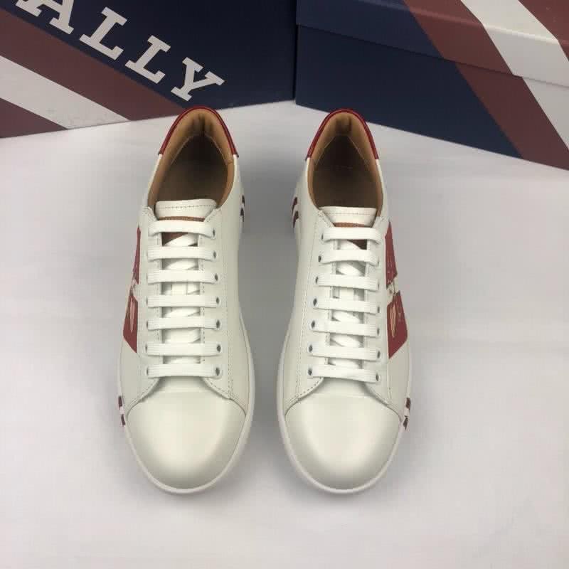 Bally Fashion Sports Shoes Cowhide White And Red Men  2