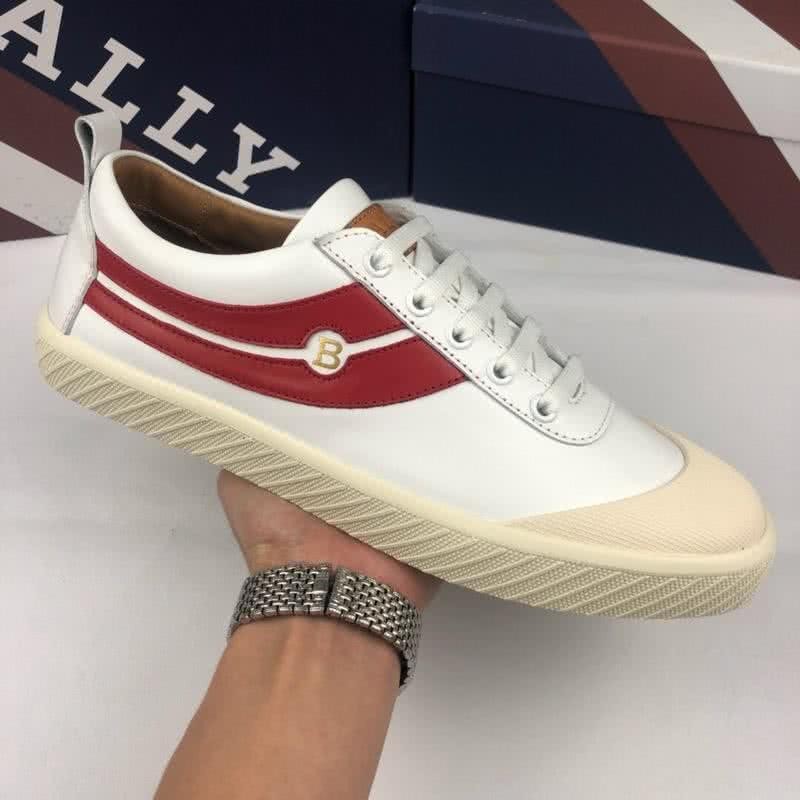 Bally Fashion Sports Shoes Canvas White And Red Men 3