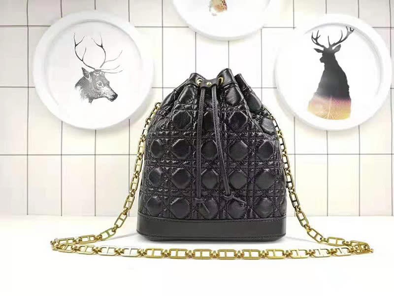 Dior Miss Dior Lambskin Bucket Bag Black 1