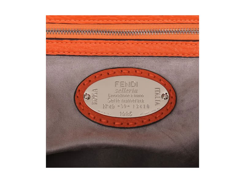 Fendi Original Leather Medium Selleria Adele Satchel Orange 6