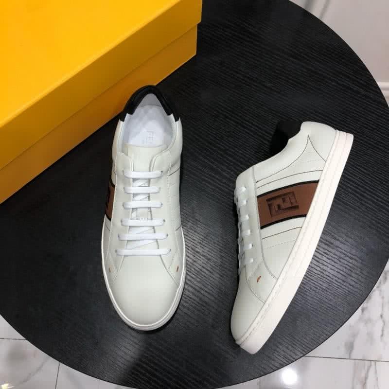 Fendi Sneakers Lace-ups White Black And Brown Men 1