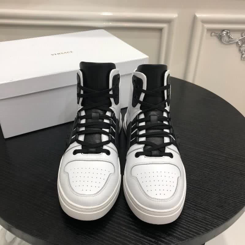 Versace New Casual Shoes Cowhide Black And White  Men 2