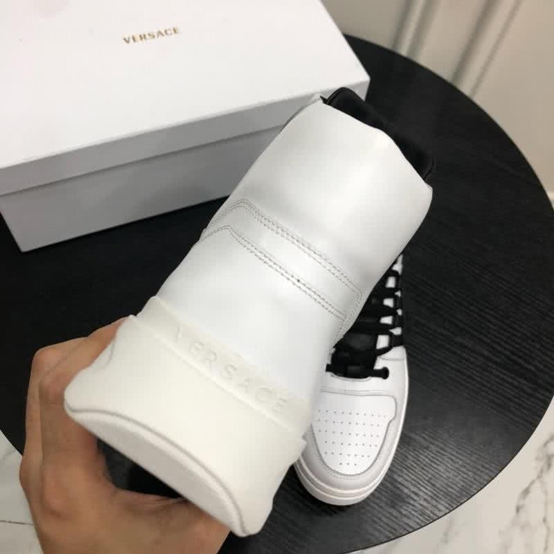 Versace New Casual Shoes Cowhide Black And White  Men 5
