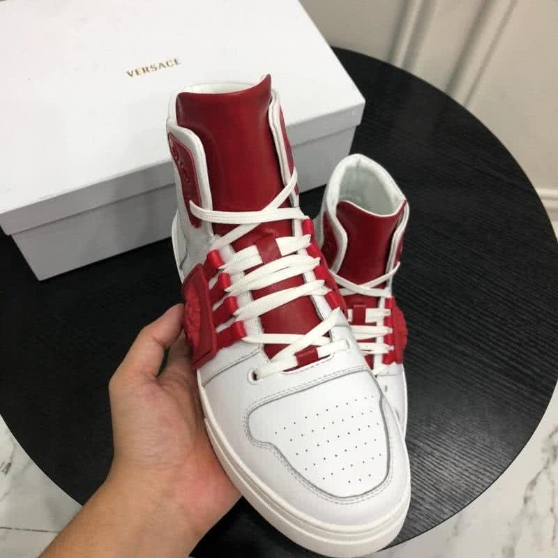 Versace New Casual Shoes Cowhide Red And White  Men 3