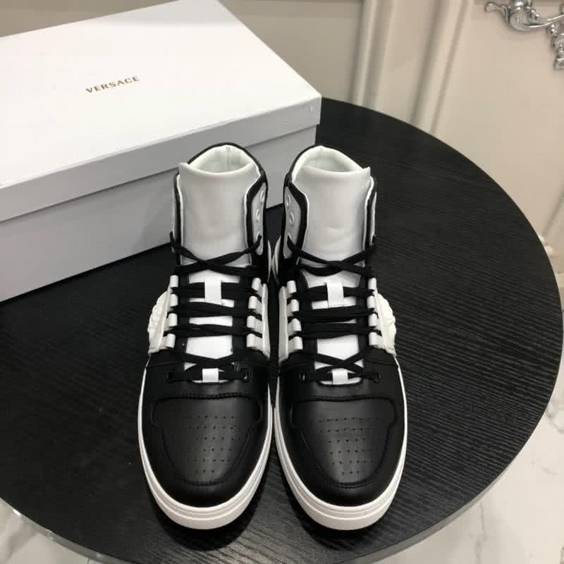 Versace New Casual Shoes Cowhide Black And White  Men 2