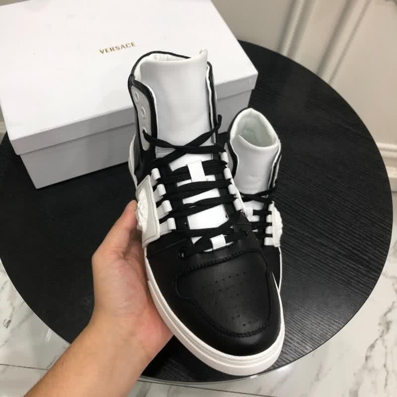 Versace New Casual Shoes Cowhide Black And White  Men 3