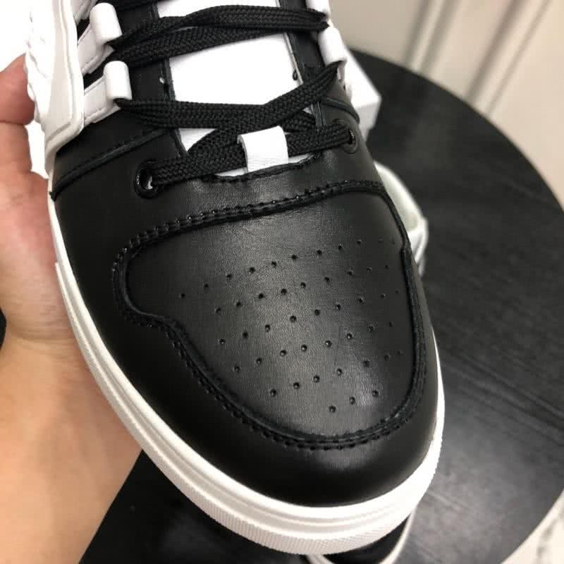 Versace New Casual Shoes Cowhide Black And White  Men 7