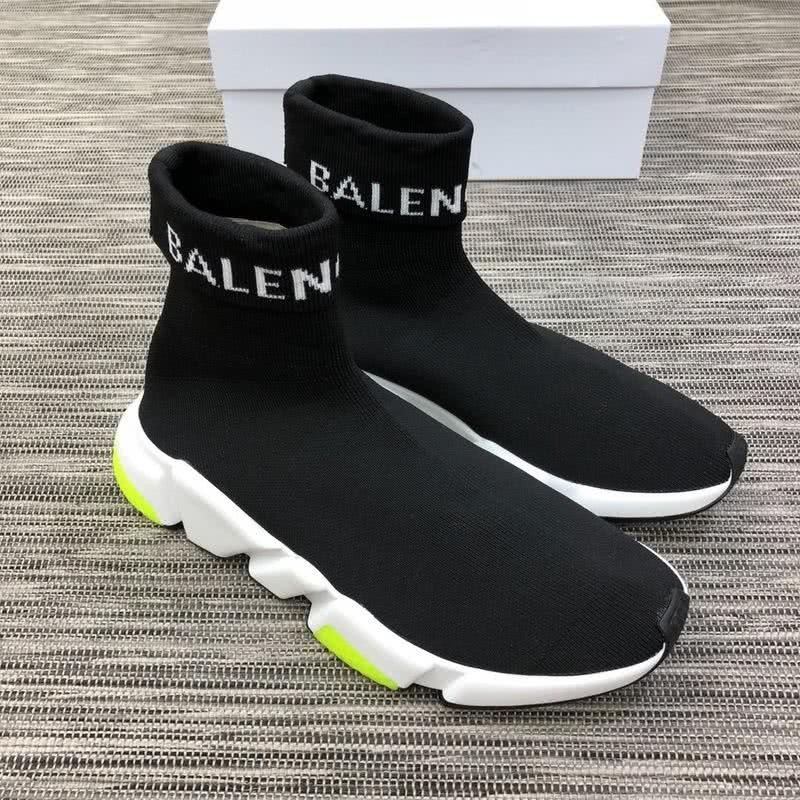 Balenciaga Speed Sock Boots White Letters Black Men Women 3