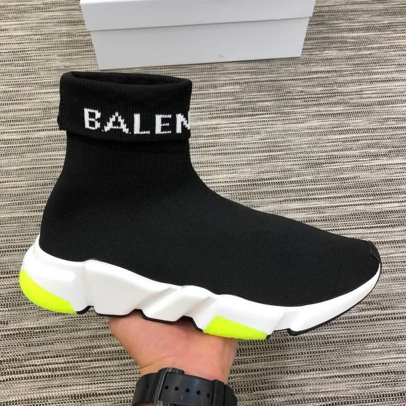 Balenciaga Speed Sock Boots White Letters Black Men Women 8