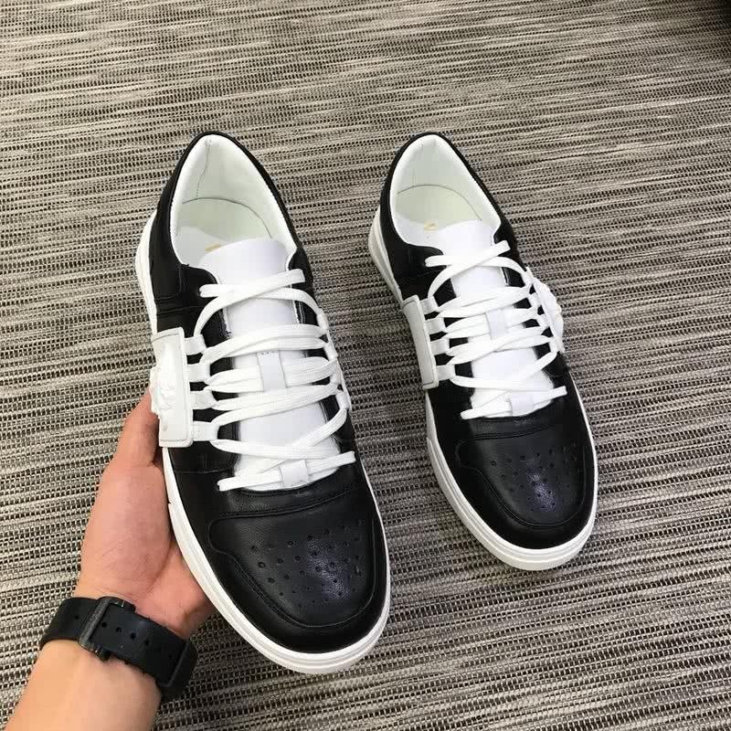 Versace Top Quality Casual Shoes Cowhide Black And White Men 4