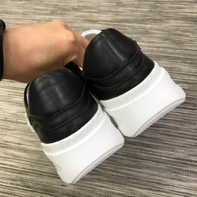 Versace Top Quality Casual Shoes Cowhide Black And White Men 3