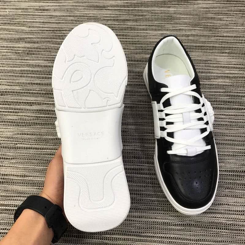 Versace Top Quality Casual Shoes Cowhide Black And White Men 5