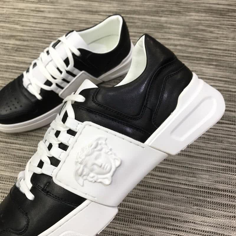 Versace Top Quality Casual Shoes Cowhide Black And White Men 8