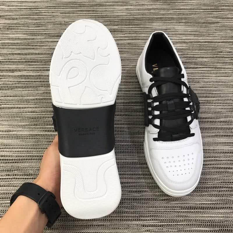 Versace Top Quality Casual Shoes Cowhide White And  Black Men 4