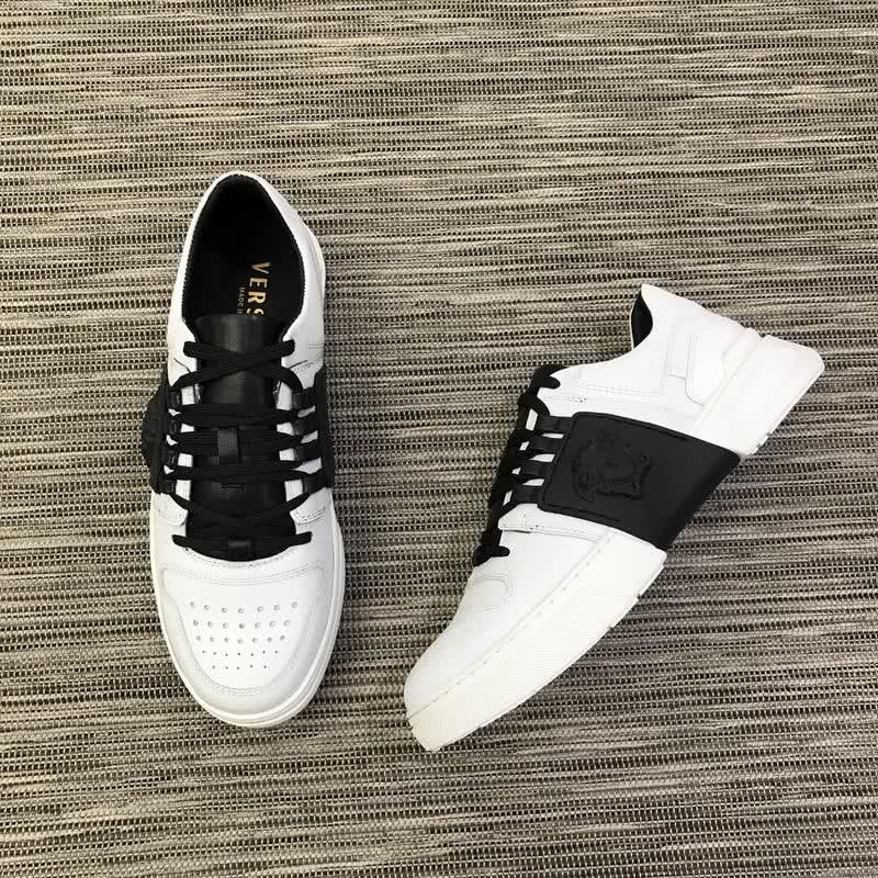 Versace Top Quality Casual Shoes Cowhide White And  Black Men 6