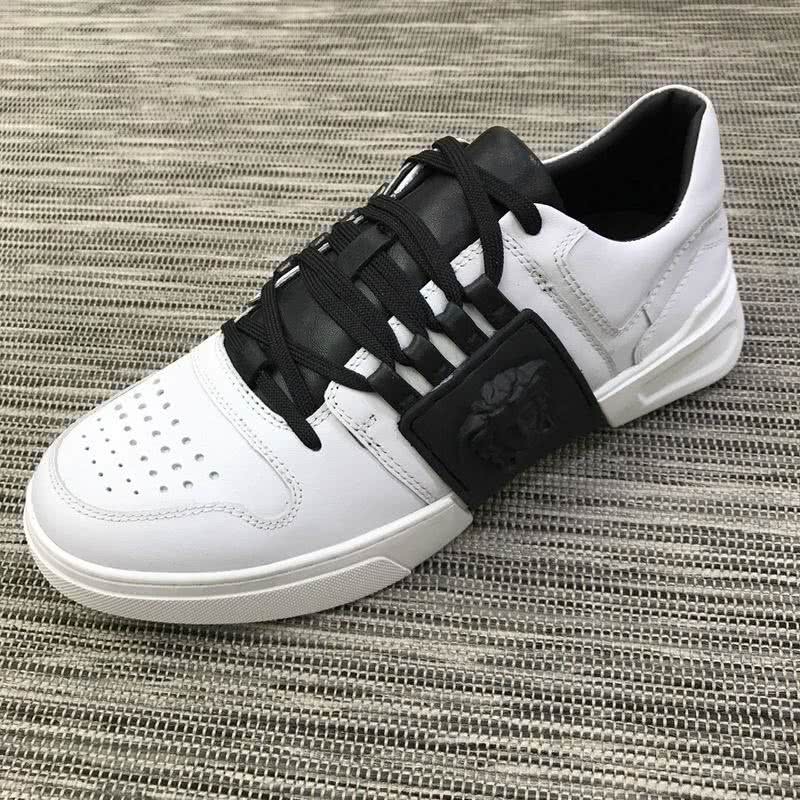 Versace Top Quality Casual Shoes Cowhide White And  Black Men 7