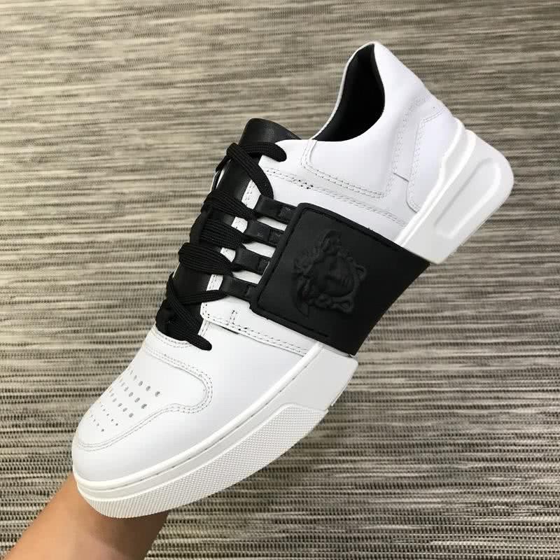 Versace Top Quality Casual Shoes Cowhide White And  Black Men 9