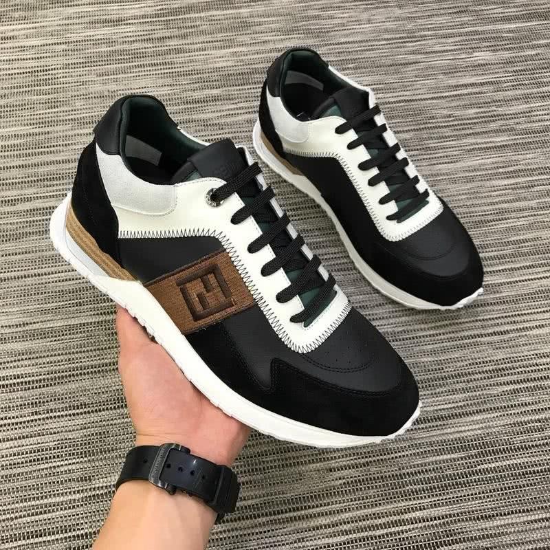 Fendi Sneakers Black White And Coffee Men 6