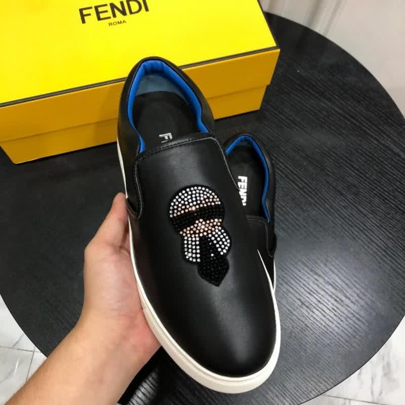 Fendi Sneakers Rhinestones Black Upper White Sole Men 3