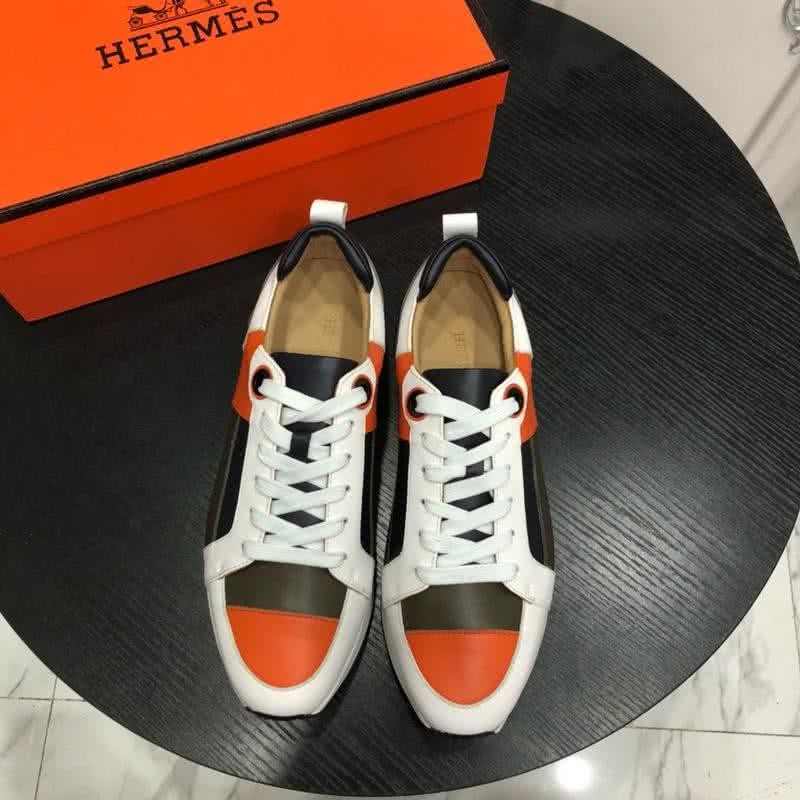 Hermes Fashion Comfortable Sports Shoes Cowhide Red Black And White Men 2