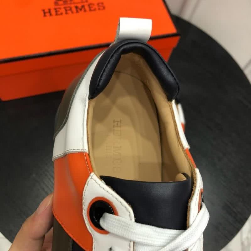 Hermes Fashion Comfortable Sports Shoes Cowhide Red Black And White Men 6