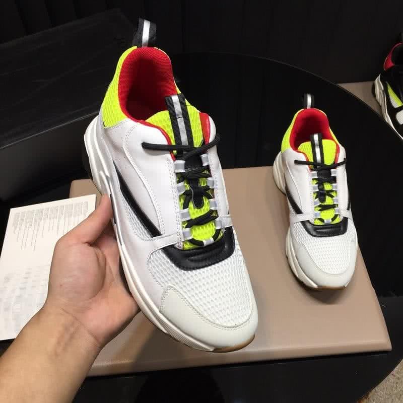 Dior Sneakers White Black Yellow Upper Red Inside Men 4