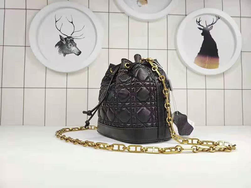 Dior Mini Miss Dior Lambskin Bucket Bag Black 2