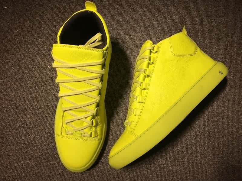 Balenciaga Classic High Top Sneakers Yellow 1