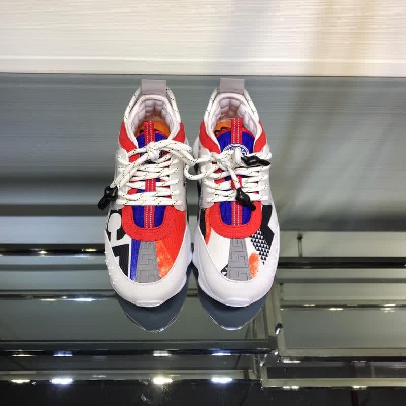 Versace New Breathable Sneakers White Red And Blue Unisex 3