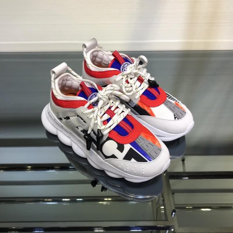 Versace New Breathable Sneakers White Red And Blue Unisex 2