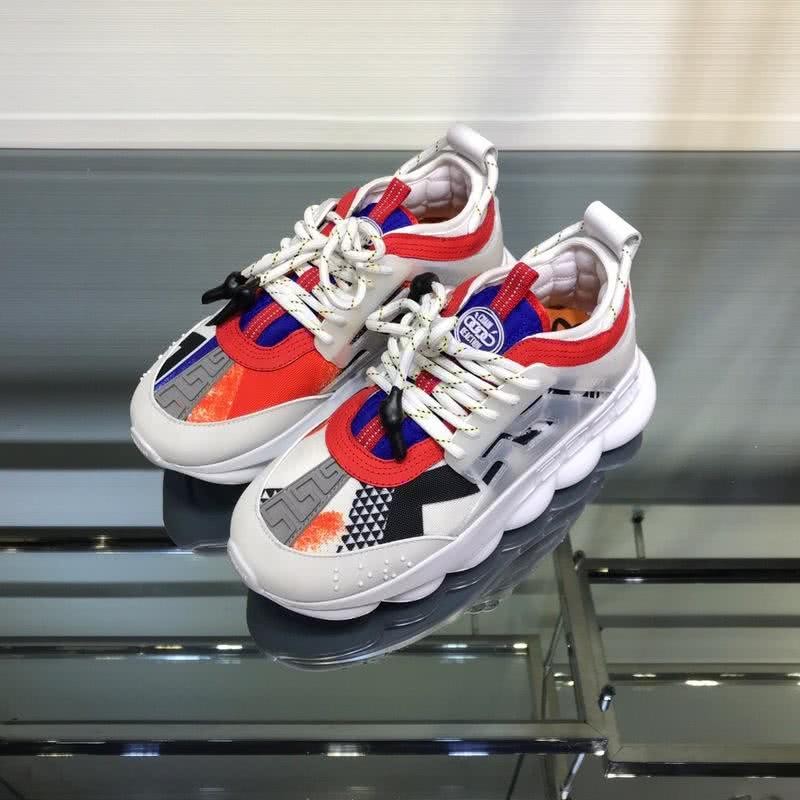 Versace New Breathable Sneakers White Red And Blue Unisex 1